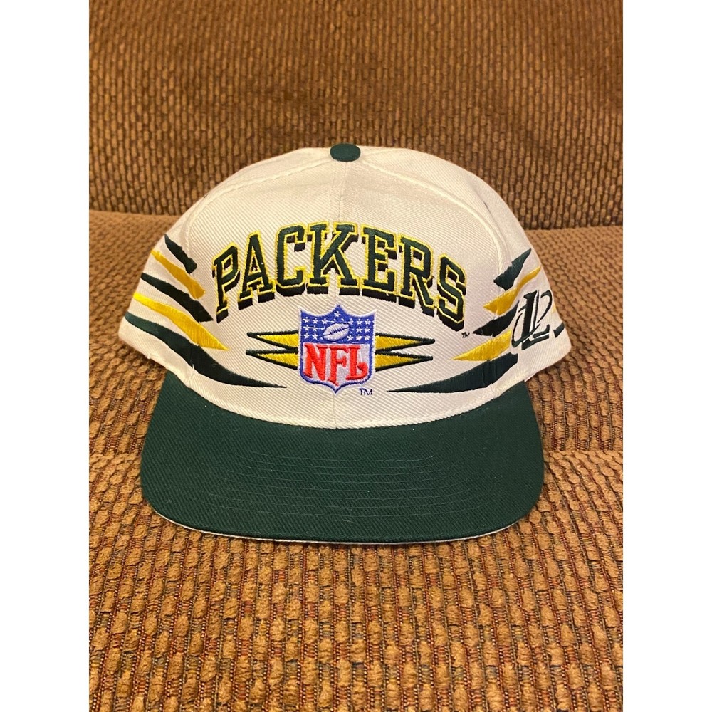 Vintage Packers White Diamond Snapback Hat